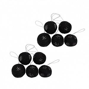 Embroidered Balls - Black 