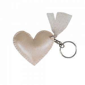Numero 74 Iridescent Heart Keychain - Creme