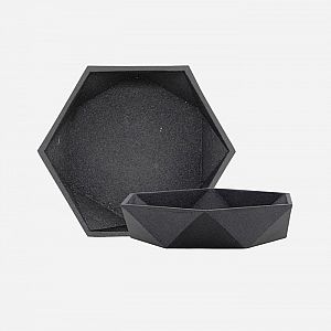 House Doctor Geometry Bowl Textured - Black